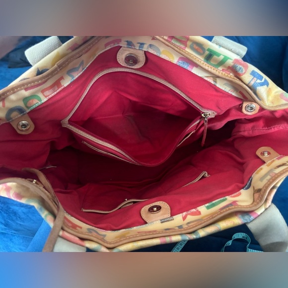 Vintage Y2K Dooney & Bourke Coated Rainbow Doodle Graffiti Handbag Purse Rare - Picture 12 of 16